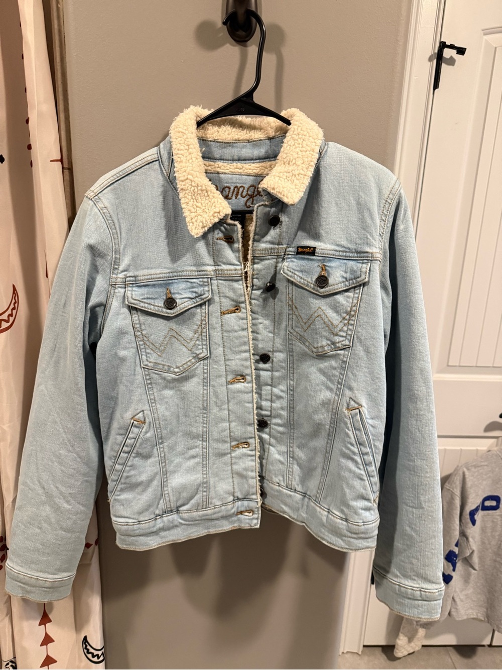 Wrangler Light Blue Sherpa-Lined Denim Jacket
